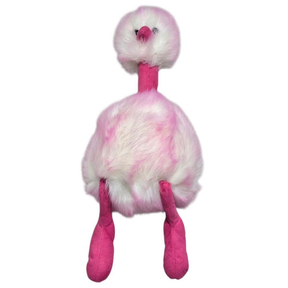 Jellycat London Pom Pom Ostrich Pink White Fluffy Plush Stuffed Animal 18 inch